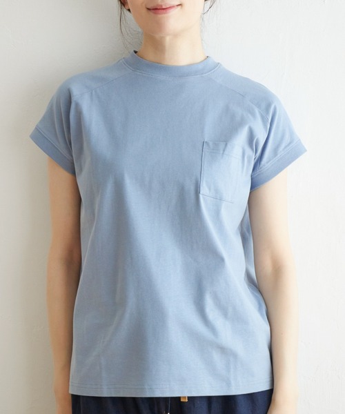 ikka(イッカ)の「コットンUSAフレンチTシャツ(Tシャツ/カットソー・レディース・その他1/ブラック/オフホワイト/ブルー・L/M/S)」の3枚目の写真