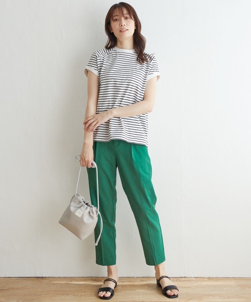 ikka(イッカ)の「コットンUSAフレンチTシャツ(Tシャツ/カットソー・レディース・その他1/ブラック/オフホワイト/ブルー・L/M/S)」の12枚目の写真