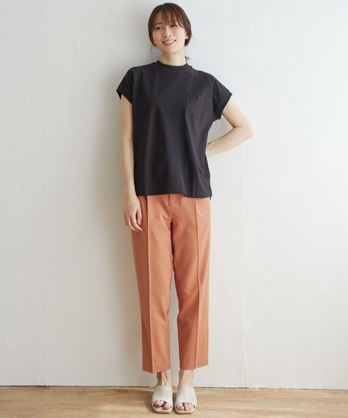 ikka(イッカ)の「コットンUSAフレンチTシャツ(Tシャツ/カットソー・レディース・その他1/ブラック/オフホワイト/ブルー・L/M/S)」の7枚目の写真