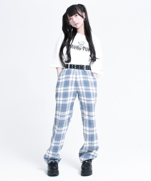 TRAVAS TOKYO 【トラバストーキョー】 ベルト付きチェックパンツ TRAVAS TOKYO（トラバス トウキョウ）の「『TRAVAS TOKYO
