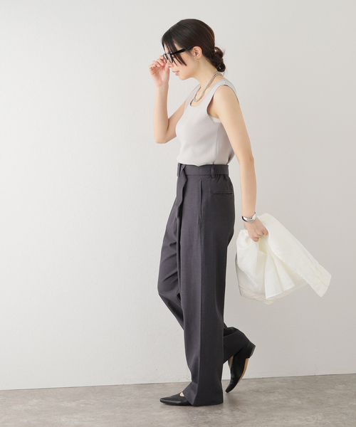 B.C STOCK(ベーセーストック)の「2WAYニットタンク(タンクトップ・レディース・グリーン/ブラウン/チャコールグレー/アイボリー・FREE)」の6枚目の写真