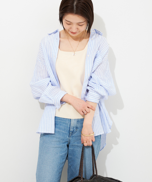 B.C STOCK(ベーセーストック)の「2WAYニットタンク(タンクトップ・レディース・グリーン/ブラウン/チャコールグレー/アイボリー・FREE)」の11枚目の写真