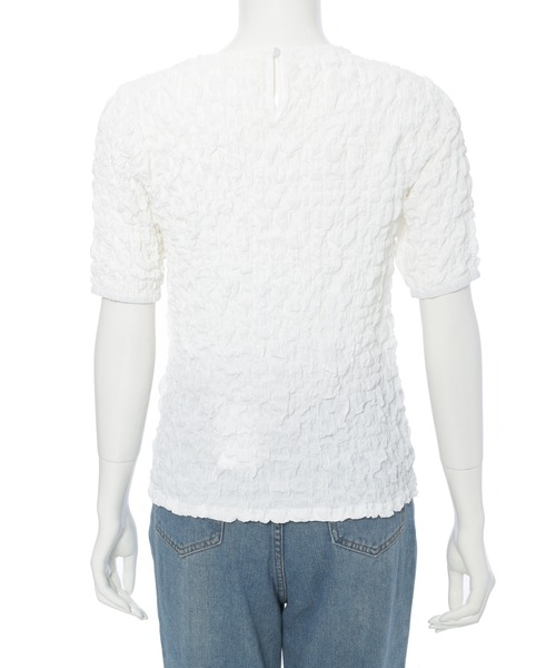 fifth（フィフス）の「ぽこぽこシャーリングデザイントップス（シャツ/ブラウス・レディース・ブラック/ホワイト・M）」の9枚目の写真