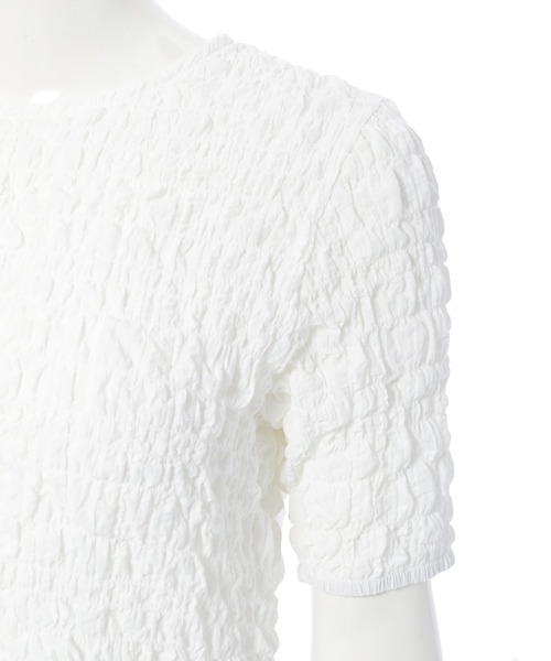 fifth（フィフス）の「ぽこぽこシャーリングデザイントップス（シャツ/ブラウス・レディース・ブラック/ホワイト・M）」の22枚目の写真