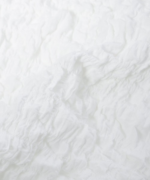 fifth（フィフス）の「ぽこぽこシャーリングデザイントップス（シャツ/ブラウス・レディース・ブラック/ホワイト・M）」の6枚目の写真