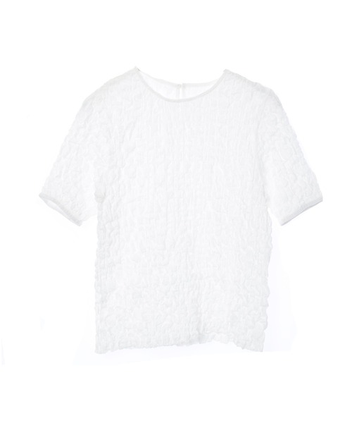 fifth（フィフス）の「ぽこぽこシャーリングデザイントップス（シャツ/ブラウス・レディース・ブラック/ホワイト・M）」の5枚目の写真