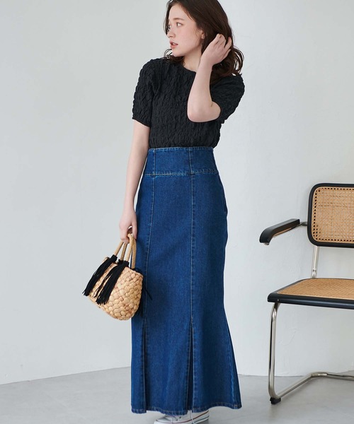 fifth（フィフス）の「ぽこぽこシャーリングデザイントップス（シャツ/ブラウス・レディース・ブラック/ホワイト・M）」の21枚目の写真