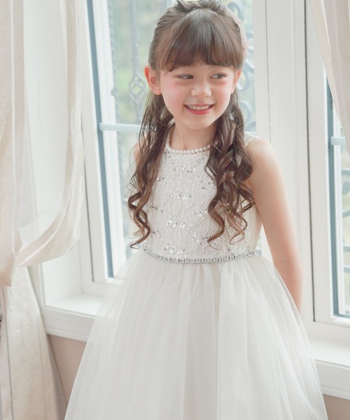 セール】ウエストビジューのレースドレス（ドレス）｜Catherine