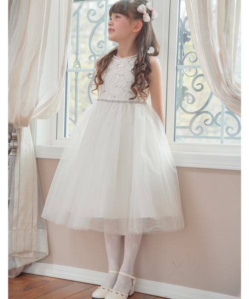 セール】ウエストビジューのレースドレス（ドレス）｜Catherine