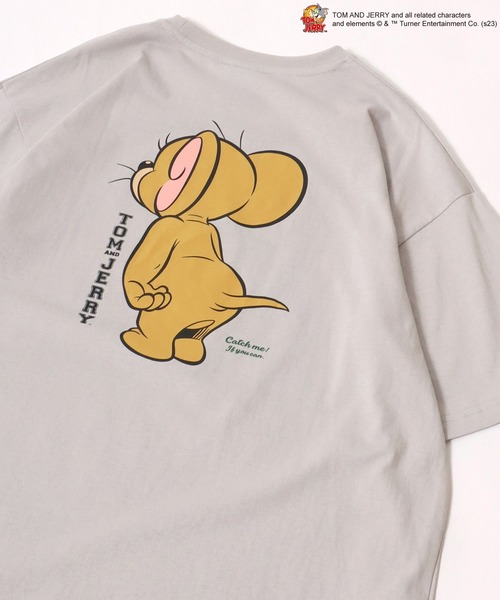 Tom&Jerry(トムアンドジェリー)の「Tom and Jerry/トムとジェリー オーバーサイズ ワンポイント刺繍 リンガー リブライン バックプリント 半袖Tシャツ レディース メンズ(Tシャツ/カットソー・レディース・ホワイト系その他5/ブラック系その他2/ホワイト系その他4/ブラック系その他/ホワイト系その他2/ブラック系その他3/ベージュ/イエロー/ホワイト系その他/ホワイト系その他3/ホワイト・M/L)」の11枚目の写真