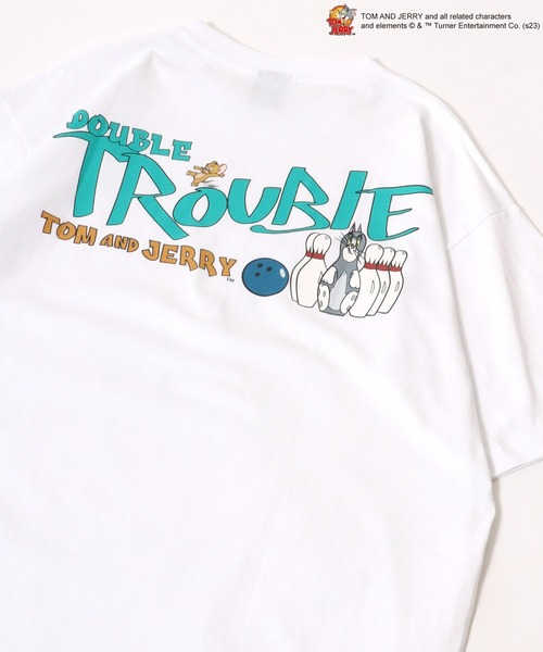 Tom&Jerry(トムアンドジェリー)の「Tom and Jerry/トムとジェリー オーバーサイズ ワンポイント刺繍 リンガー リブライン バックプリント 半袖Tシャツ レディース メンズ(Tシャツ/カットソー・レディース・ホワイト系その他5/ブラック系その他2/ホワイト系その他4/ブラック系その他/ホワイト系その他2/ブラック系その他3/ベージュ/イエロー/ホワイト系その他/ホワイト系その他3/ホワイト・M/L)」の5枚目の写真