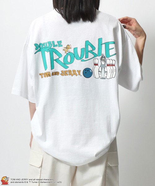 Tom&Jerry(トムアンドジェリー)の「Tom and Jerry/トムとジェリー オーバーサイズ ワンポイント刺繍 リンガー リブライン バックプリント 半袖Tシャツ レディース メンズ(Tシャツ/カットソー・レディース・ホワイト系その他5/ブラック系その他2/ホワイト系その他4/ブラック系その他/ホワイト系その他2/ブラック系その他3/ベージュ/イエロー/ホワイト系その他/ホワイト系その他3/ホワイト・M/L)」の17枚目の写真