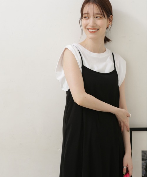 NANO universe(ナノユニバース)の「LB.04/超長綿タックノートップス(Tシャツ/カットソー・レディース・オフホワイト/ブラウン/ベージュ・FREE)」の2枚目の写真