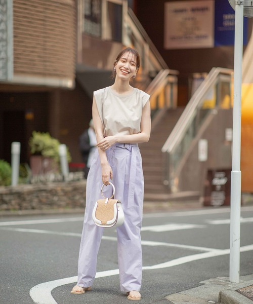 NANO universe(ナノユニバース)の「LB.04/超長綿タックノートップス(Tシャツ/カットソー・レディース・オフホワイト/ブラウン/ベージュ・FREE)」の7枚目の写真