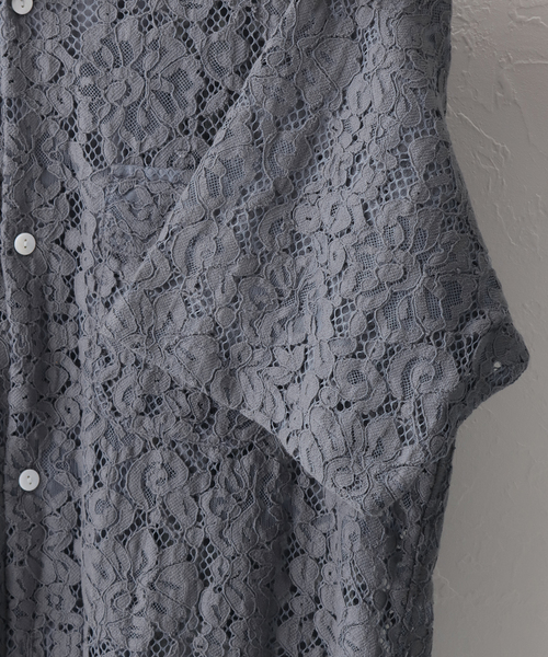 niche. レースシャツ セール】【Niche. /ニッチ】Open Collar S/S Shirts-Lace Flower