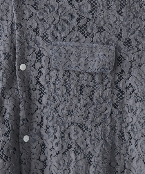JOINT WORKS（ジョイントワークス）の「【Niche. /ニッチ】Open Collar S/S Shirts-Lace Flower（シャツ/ブラウス・メンズ・チャコールグレー・MEDIUM/LARGE）」の13枚目の写真