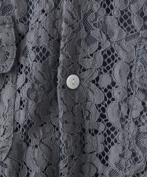 セール】【Niche. /ニッチ】Open Collar S/S Shirts-Lace Flower