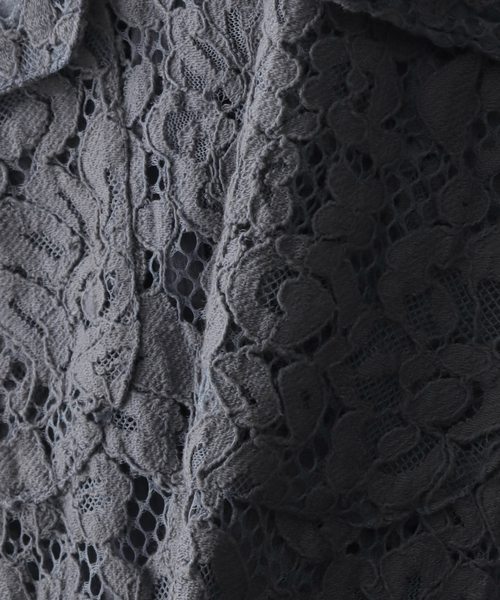 セール】【Niche. /ニッチ】Open Collar S/S Shirts-Lace Flower