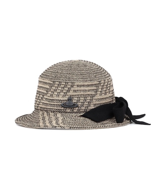 タグ付き　ヴィヴィアンウエストウッド 帽子 サーモジャカード リボンハット Vivienne Westwood ACCESSORIES（ヴィヴィアンウエストウッド