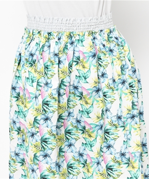Denime（ドゥニーム）の「FLOWER PATTERN SKIRT/フラワーパターンスカート（スカート・レディース・グリーン/レッド・FREE）」の6枚目の写真