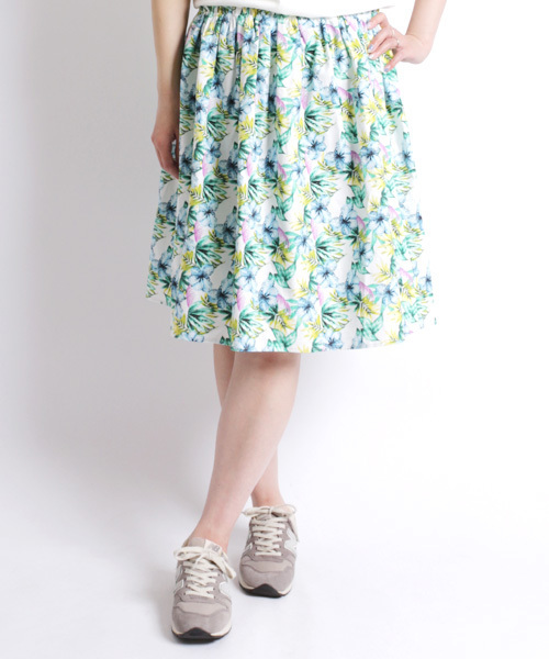Denime（ドゥニーム）の「FLOWER PATTERN SKIRT/フラワーパターンスカート（スカート・レディース・グリーン/レッド・FREE）」の12枚目の写真