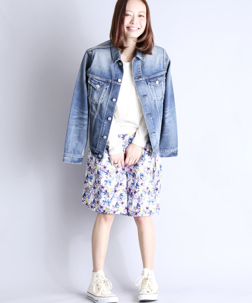 Denime（ドゥニーム）の「FLOWER PATTERN SKIRT/フラワーパターンスカート（スカート・レディース・グリーン/レッド・FREE）」の17枚目の写真