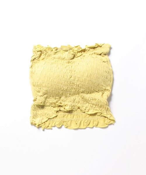 ALTROSE(アルトローズ)の「【ストラップが取り外し可能な2WAY仕様】カップ付き クロス シャーリング キャミソール / メロウフリル ブラトップ ベアトップ(キャミソール・レディース・ホワイト/イエロー/ブラック・FREE)」の13枚目の写真