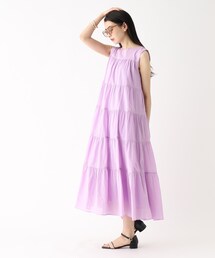 OPAQUE.CLIP | オーガニックコットン混 ティアードワンピース【洗濯機洗い可】(ワンピース)