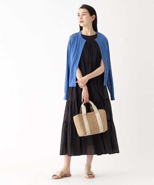 オーガニックコットン混ティアードワンピース【洗濯機洗い可】