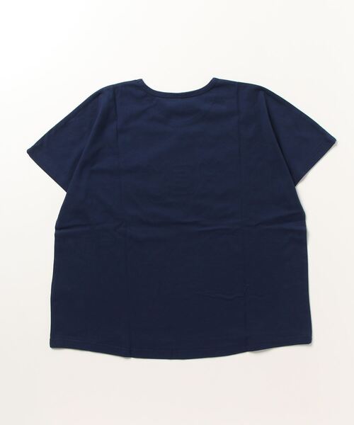 Emago(イマゴ)の「EMAGO HEYパッチワークドルマン半袖Tシャツ(Tシャツ/カットソー・レディース・ネイビー/アイボリー/ホワイト×グリーン・FREE)」の5枚目の写真
