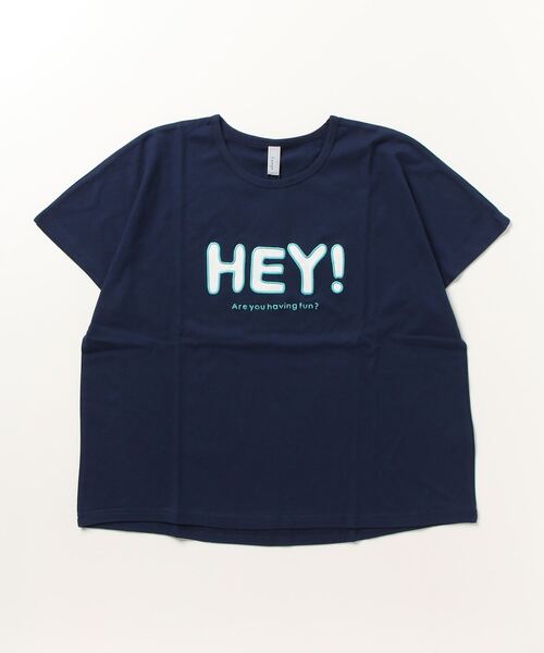 Emago(イマゴ)の「EMAGO HEYパッチワークドルマン半袖Tシャツ(Tシャツ/カットソー・レディース・ネイビー/アイボリー/ホワイト×グリーン・FREE)」の20枚目の写真
