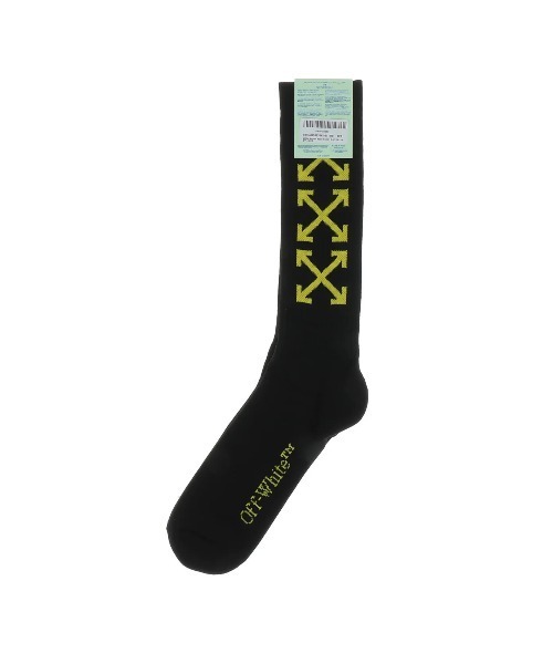 off white（オフホワイト）の「ARROW BOOKISH MEDIUM SOCKS（ソックス/靴下・メンズ・ブラック・UNI）」の2枚目の写真