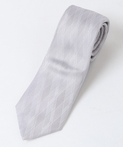 CROWDED CLOSET(クラウデッドクローゼット)の「ダイヤ/千鳥格子柄 クレリックタイ(ネクタイ・メンズ・ネイビー/シルバー/ボルドー・FREE)」の3枚目の写真