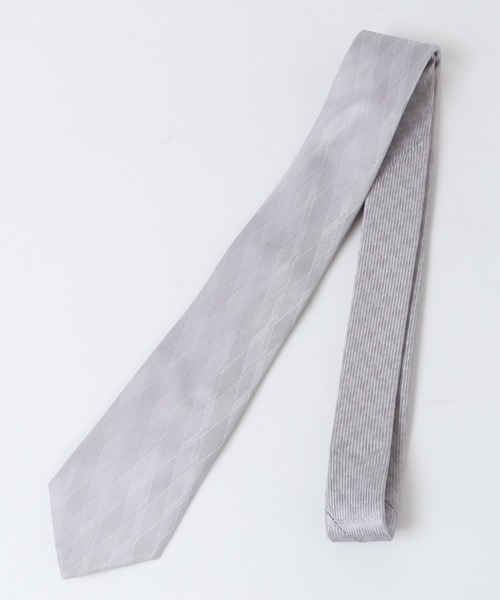 CROWDED CLOSET(クラウデッドクローゼット)の「ダイヤ/千鳥格子柄 クレリックタイ(ネクタイ・メンズ・ネイビー/シルバー/ボルドー・FREE)」の7枚目の写真