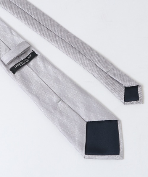 CROWDED CLOSET(クラウデッドクローゼット)の「ダイヤ/千鳥格子柄 クレリックタイ(ネクタイ・メンズ・ネイビー/シルバー/ボルドー・FREE)」の10枚目の写真