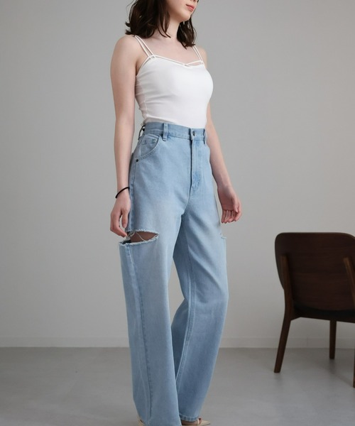 セール】Wスパゲッティショルダーブラトップ/カップインキャミ