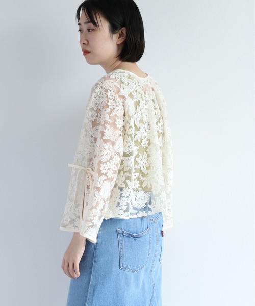 cepo(セポ)の「リボン付き総レースブラウス 2WAY(シャツ/ブラウス・レディース・オフホワイト/ブラック・M)」の17枚目の写真