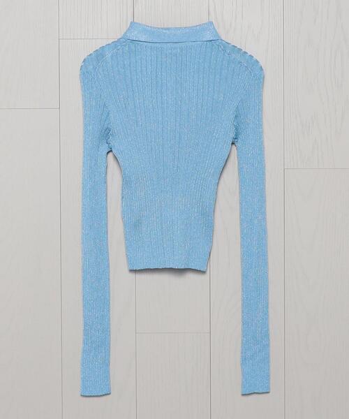 H beauty&youth ラメリブカーディガン H BEAUTY&YOUTH UNITED ARROWS（エイチビューティーアンドユース