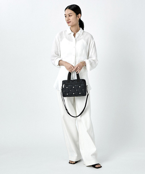 レスポートサック　ブラックパールショルダーバック LeSportsac（レスポートサック）の「MINI DUFFLE W PEARLS