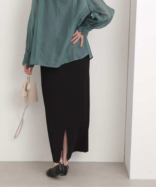 N.（N. Natural Beauty Basic）（エヌエヌナチュラルビューティーベーシック）の「◆ムジジャガードスカート（スカート・レディース・グレー/ブルー/ブラック・MEDIUM）」の20枚目の写真