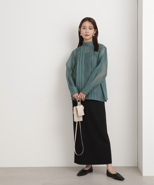 N.（N. Natural Beauty Basic）（エヌエヌナチュラルビューティーベーシック）の「◆ムジジャガードスカート（スカート・レディース・グレー/ブルー/ブラック・MEDIUM）」の11枚目の写真