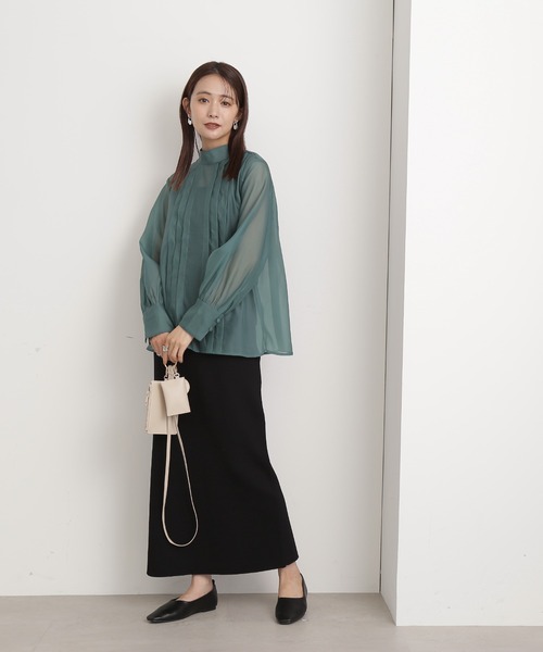 N.（N. Natural Beauty Basic）（エヌエヌナチュラルビューティーベーシック）の「◆ムジジャガードスカート（スカート・レディース・グレー/ブルー/ブラック・MEDIUM）」の14枚目の写真