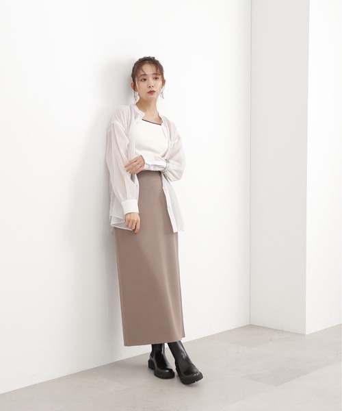 N.（N. Natural Beauty Basic）（エヌエヌナチュラルビューティーベーシック）の「◆ムジジャガードスカート（スカート・レディース・グレー/ブルー/ブラック・MEDIUM）」の21枚目の写真