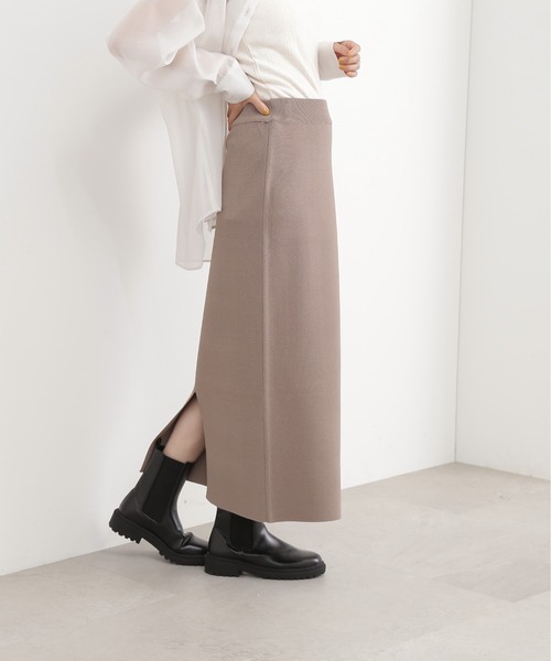 N.（N. Natural Beauty Basic）（エヌエヌナチュラルビューティーベーシック）の「◆ムジジャガードスカート（スカート・レディース・グレー/ブルー/ブラック・MEDIUM）」の8枚目の写真