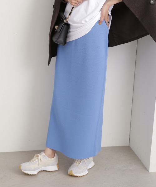 N.（N. Natural Beauty Basic）（エヌエヌナチュラルビューティーベーシック）の「◆ムジジャガードスカート（スカート・レディース・グレー/ブルー/ブラック・MEDIUM）」の16枚目の写真