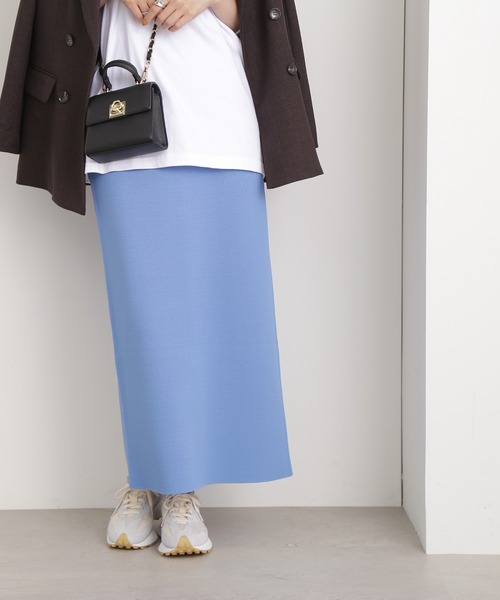 N.（N. Natural Beauty Basic）（エヌエヌナチュラルビューティーベーシック）の「◆ムジジャガードスカート（スカート・レディース・グレー/ブルー/ブラック・MEDIUM）」の18枚目の写真