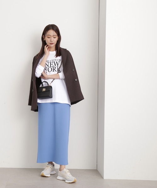 N.（N. Natural Beauty Basic）（エヌエヌナチュラルビューティーベーシック）の「◆ムジジャガードスカート（スカート・レディース・グレー/ブルー/ブラック・MEDIUM）」の13枚目の写真