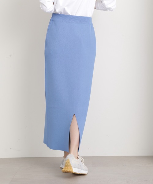 N.（N. Natural Beauty Basic）（エヌエヌナチュラルビューティーベーシック）の「◆ムジジャガードスカート（スカート・レディース・グレー/ブルー/ブラック・MEDIUM）」の10枚目の写真