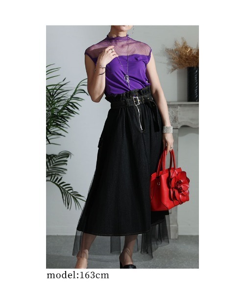 Sawa a la mode（サワアラモード）の「レースインナートップス（Tシャツ/カットソー・レディース・ブラック/ホワイト/パープル/ピンク・FREE）」の19枚目の写真