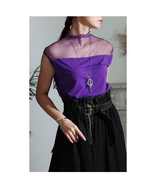 Sawa a la mode（サワアラモード）の「レースインナートップス（Tシャツ/カットソー・レディース・ブラック/ホワイト/パープル/ピンク・FREE）」の21枚目の写真